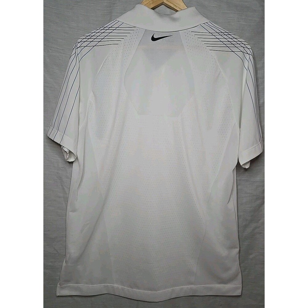 Nike Golf Tour Performance Dri Fit Polo Shirt, Men's Sz Lg, White W/ Stripes - Picture 4 of 9